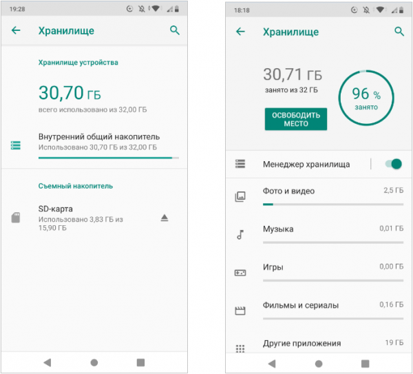 Как посмотреть память на телефоне Android