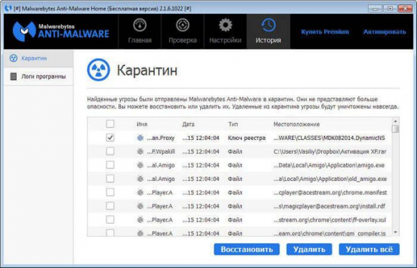 Malwarebytes Anti-Malware — поиск и удаление вредоносных программ