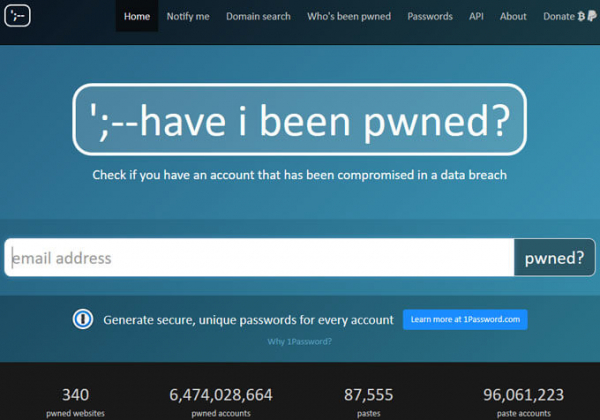 Have I Been Pwned — проверка на взлом почты и паролей