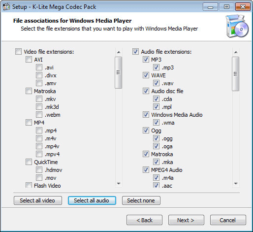 Установка K-Lite Codec Pack