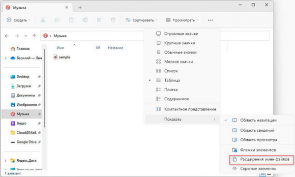 Как посмотреть расширение файла в Windows